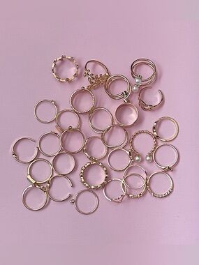 Gold Boho Celestial & Nature Ring Set | 29 Piece Bundle